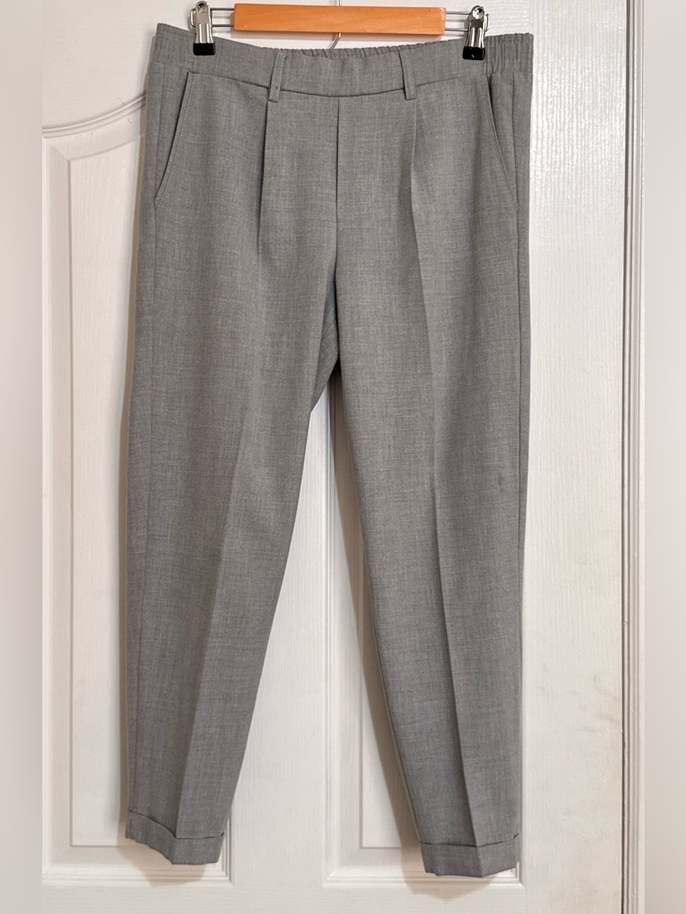 Bershka Light Grey Pleated Men's Dress Trousers